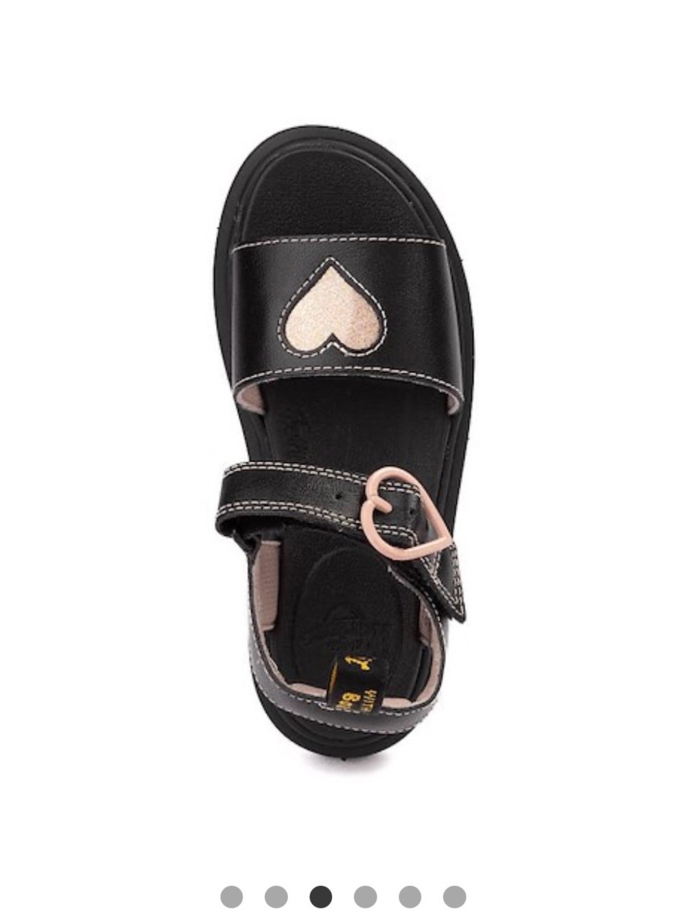 Black Sandal with Pink Heart Accent